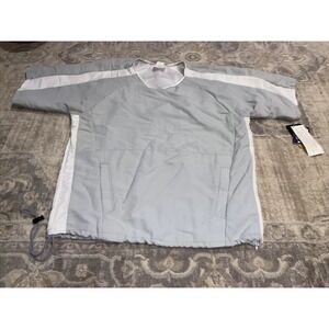 New VINTAGE Mens Sz Medium  DELONG‎ Gray Nylon Pullover Shirt